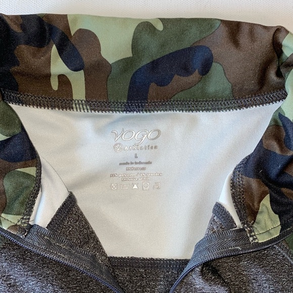 VOGO Athletica 1/4 Zip Colorblock Camo Pullover Workout Top - Picture 6 of 9